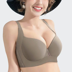 Plus Size Underwire Push - Up Bra with Wide Shoulder Straps