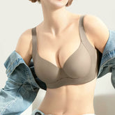 Plus Size Underwire Push - Up Bra with Wide Shoulder Straps