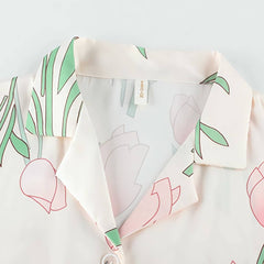 Satin Floral Cami Nightgown Set