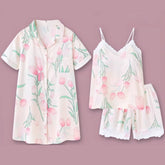 Satin Floral Cami Nightgown Set