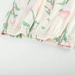 Satin Floral Cami Nightgown Set