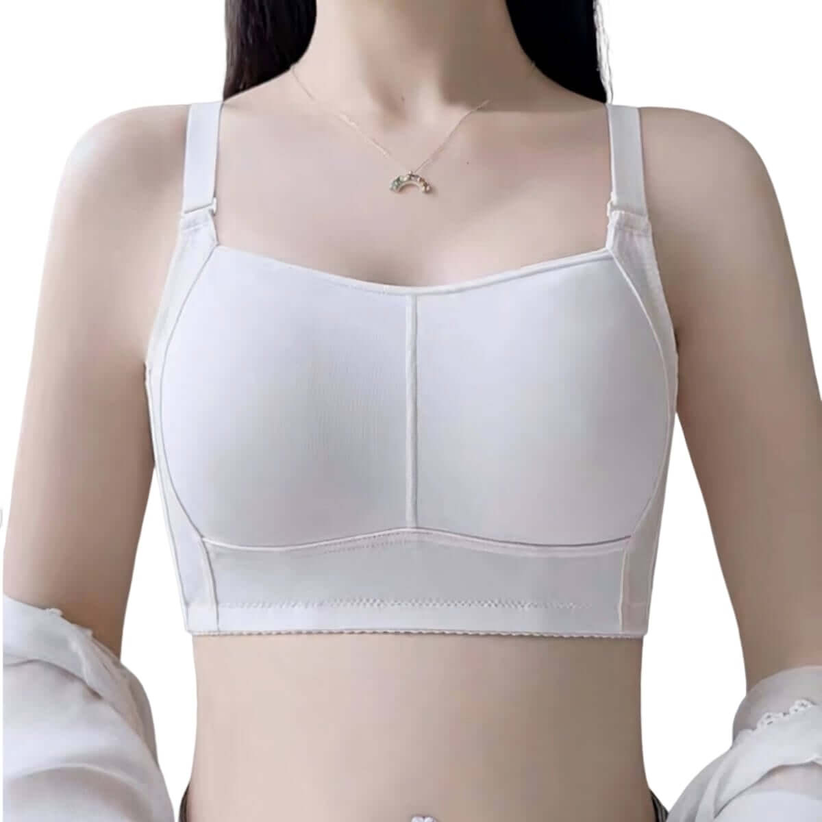 EHTMSAK Women's Wireless Minimizer Bra Full Coverage Comfortable Seamless  Padded Support T Shirt Bra No Show Yoga Bra