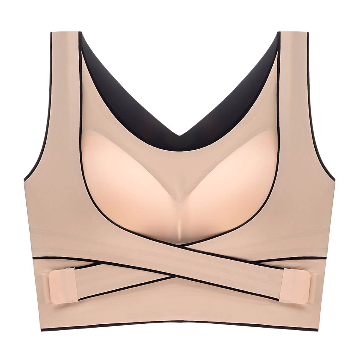 Seamless Sports Bra With Adjustable Straps And Clasp Closure