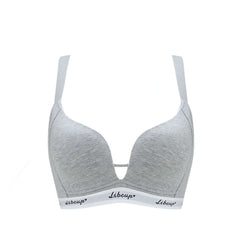 Seamless Wireless Minimizing Large Size Deep V Triangle Cup Bra