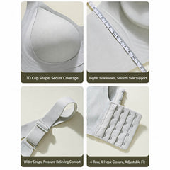 Seamless Plus Size Bra with Semi-Fixed Cups – B, C, D Cups