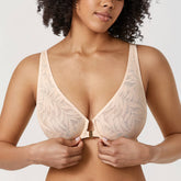 Sexy Front Closure Plus Size Unlined Floral Lace Bras