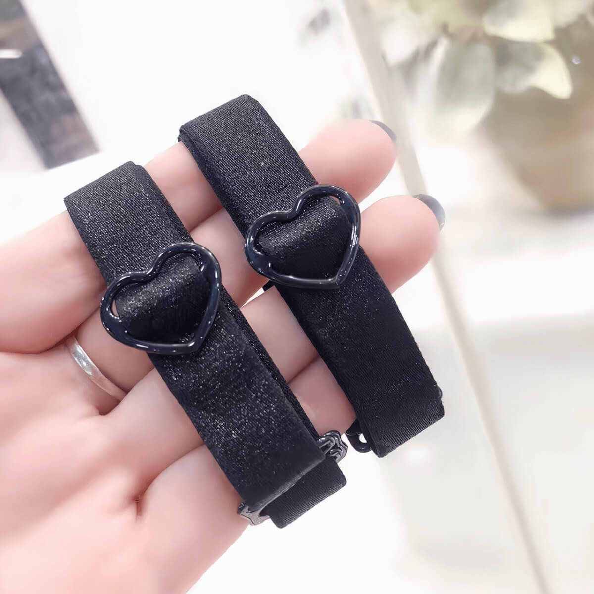 Stylish Shoulder Strap Bracelet for Long-Distance Couples - black / One size