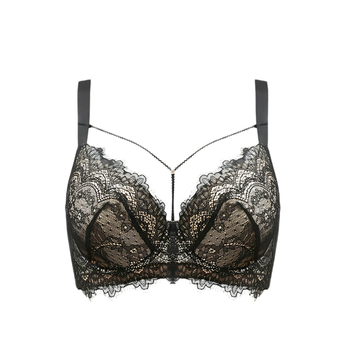 Thin Lace Black Bra for Large Breasts