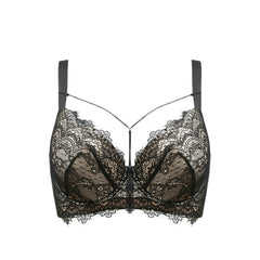 Thin Lace Black Bra for Large Breasts