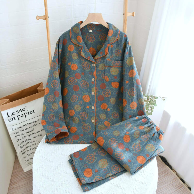 Two Piece Vintage Loungewear Women Set Luxury