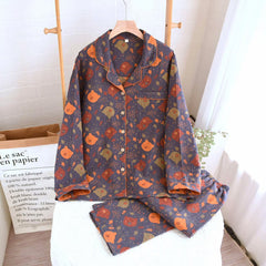 Two Piece Vintage Loungewear Women Set Luxury