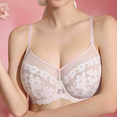 Ultra Thin Lace Floral Anti-Sag Bra - Okay Trendy