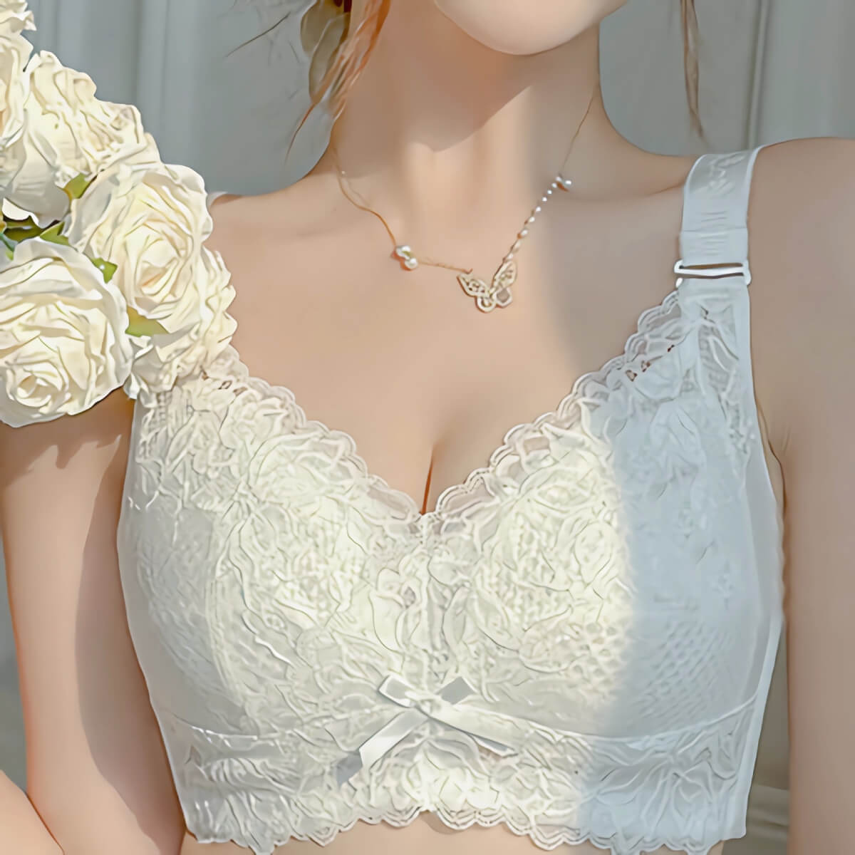 White Bridal Lingerie Ultra-thin Wireless Bra