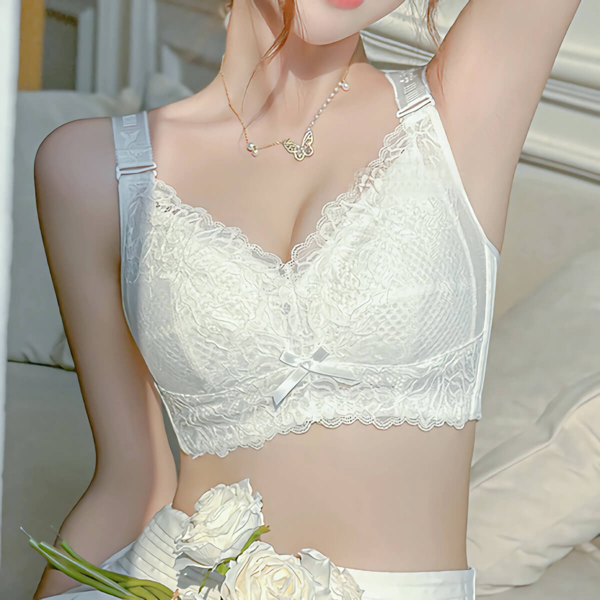 White Bridal Lingerie Ultra-thin Wireless Bra