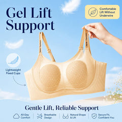 Wire-Free Gel Support Bra with Fixed Cups - B-D Cups