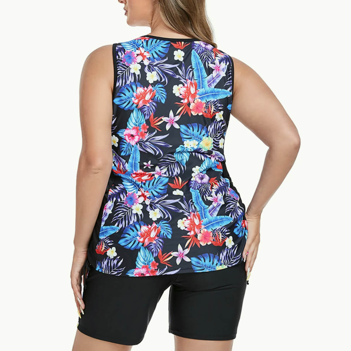 Women High Waist Print Plus Size Two Pieces Tankini