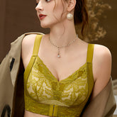 Women's Wirefree Wireless Plus Size Push Up Lace Minimizer Bra