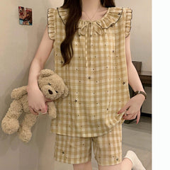 Women's Sweet Princess Padded Cami Pajama Set with Shorts