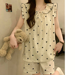 Women's Sweet Princess Padded Cami Pajama Set with Shorts