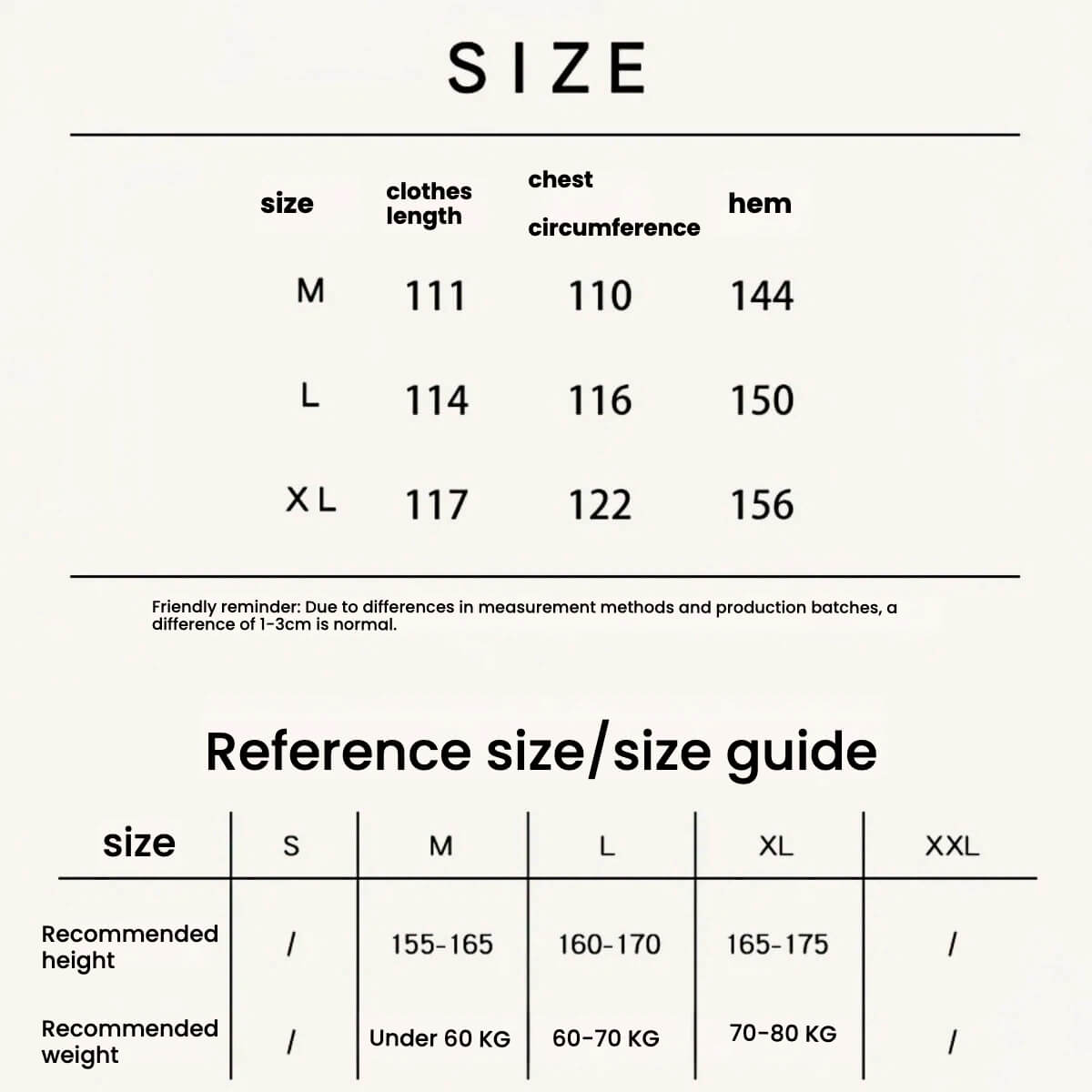 SIZE CHART