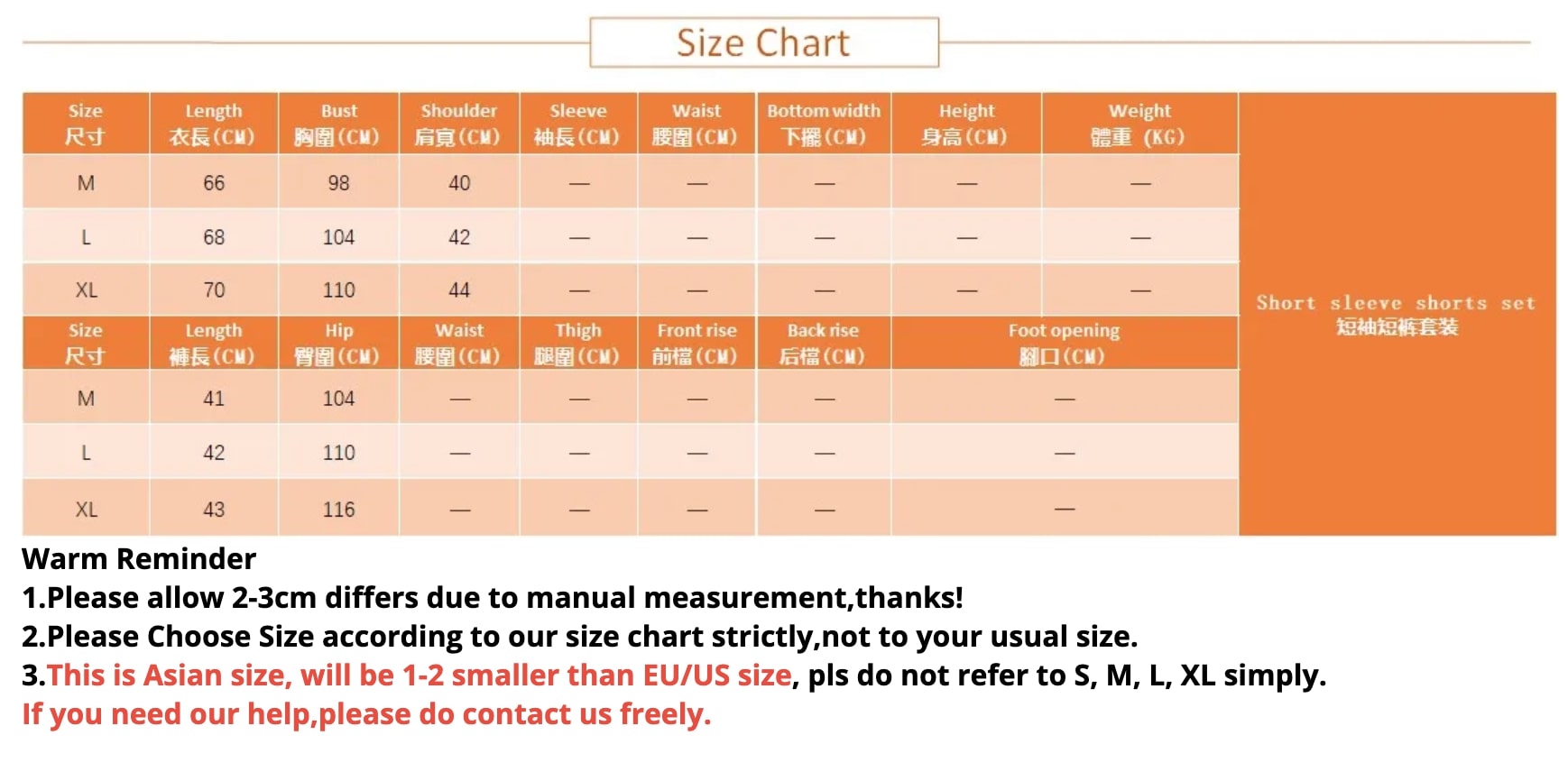 size chart