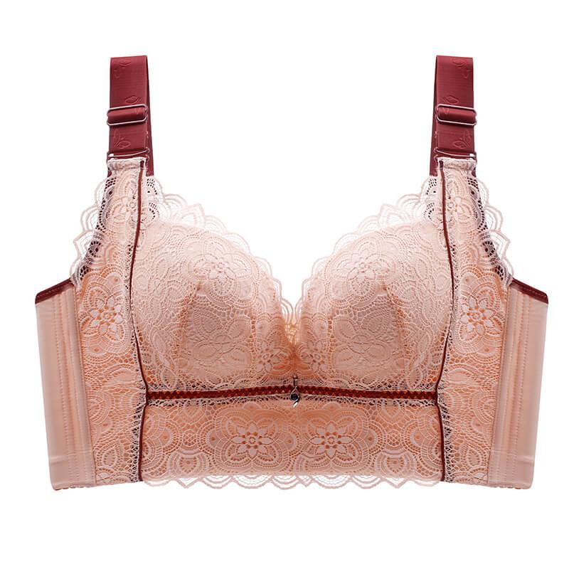 Front Closure Floral See Through Lace Bra