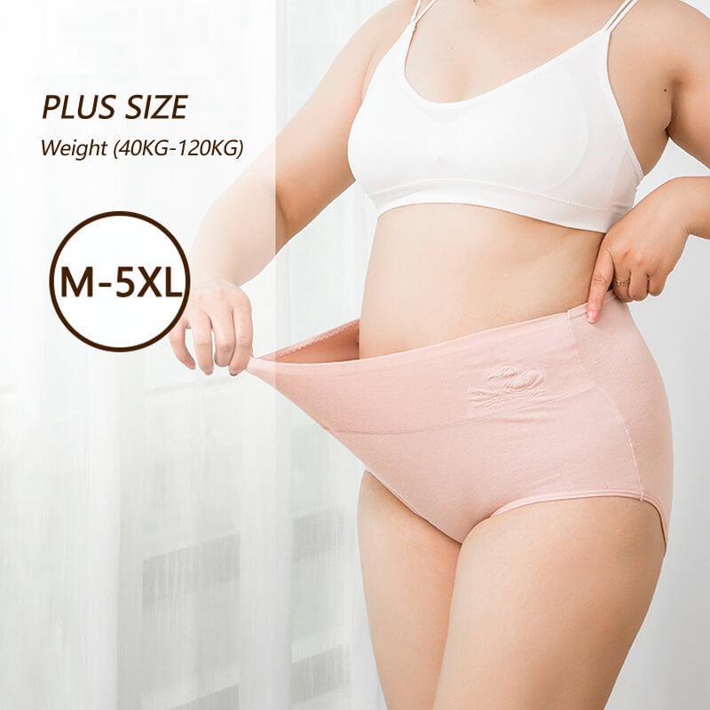 Cotton Plus Size High Waisted Panties 4PCS/Set