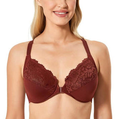See Through Front Closure Plus Size Bras For Seniors - Okay Trendy