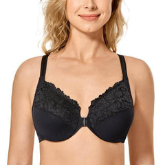 See Through Front Closure Plus Size Bras For Seniors - Okay Trendy
