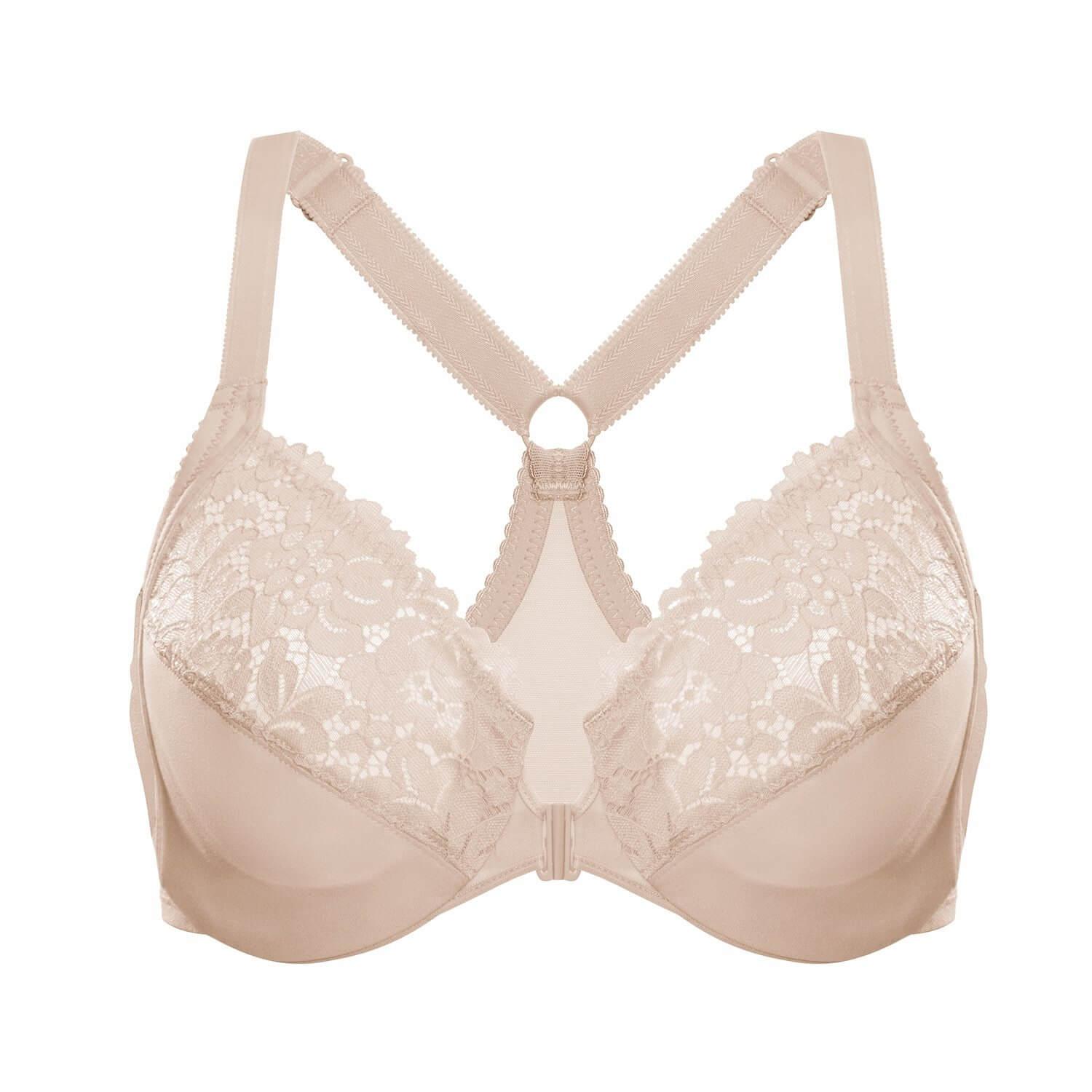See Through Front Closure Plus Size Bras For Seniors - Okay Trendy