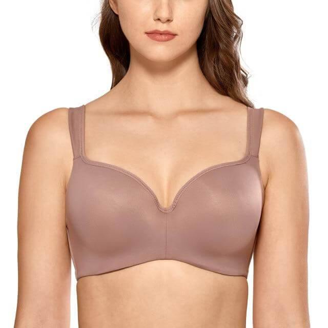 Womens Plus Size Bras Minimizer Underwire Full Coverage Unlined Seamless  Cup Light Oatmeal 42G