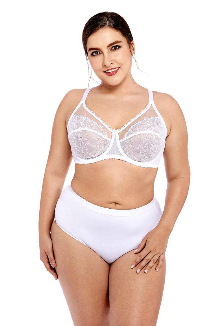 Full Cup Seethru Underwire Bra Plus Size - Okay Trendy