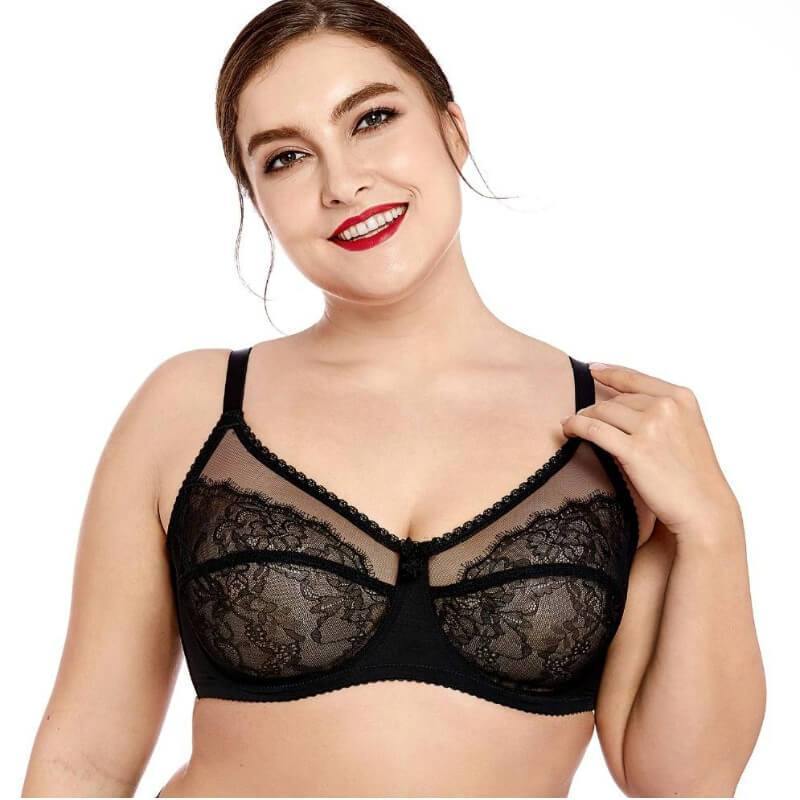 Full Cup Seethru Underwire Bra Plus Size - Okay Trendy