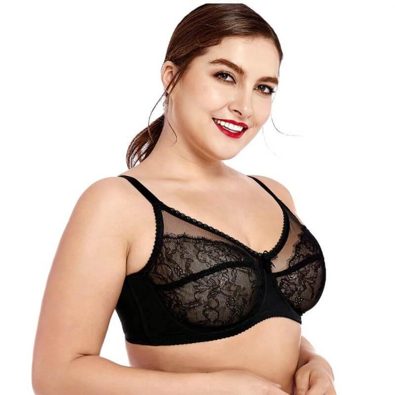 Full Cup Seethru Underwire Bra Plus Size - Okay Trendy