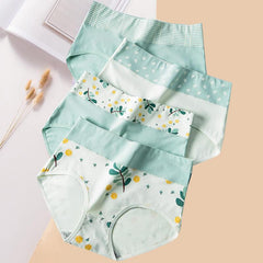 High Waist Plus Size Cotton Panties 4Pcs/Set