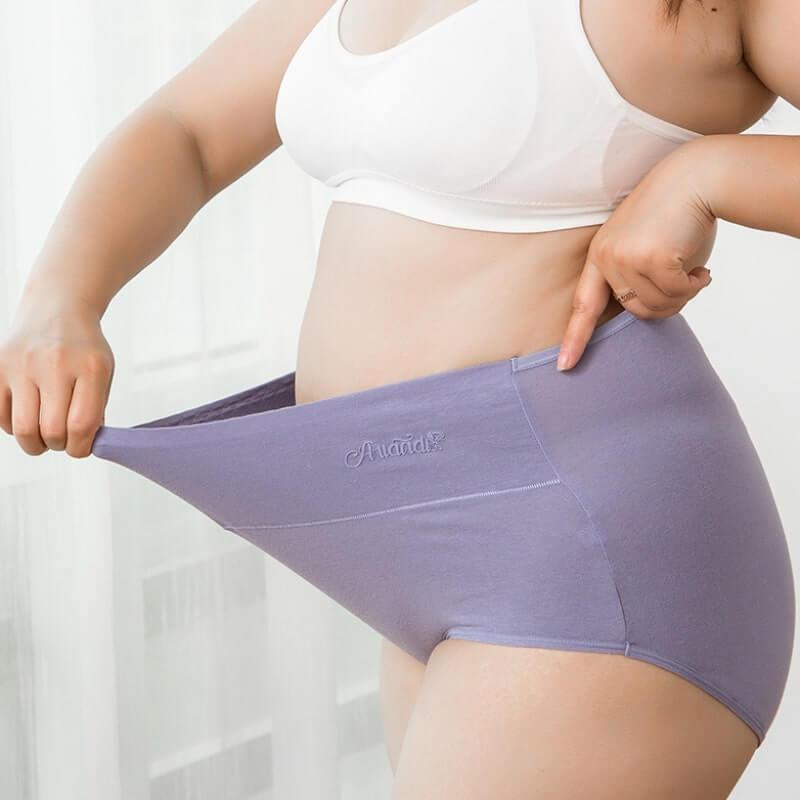 High Waist Plus Size Cotton Panties 4Pcs/Set