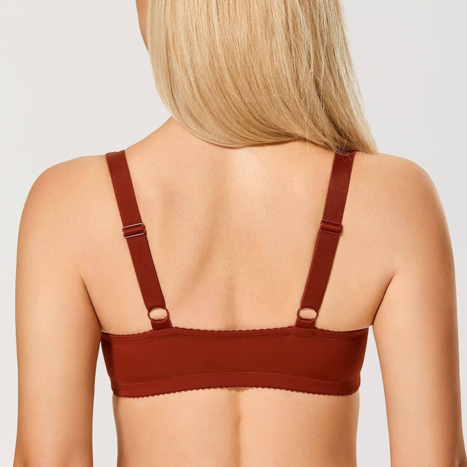 Lace Embroidered Full Coverage Plus Size Front Closure Masi Bra - Okay Trendy