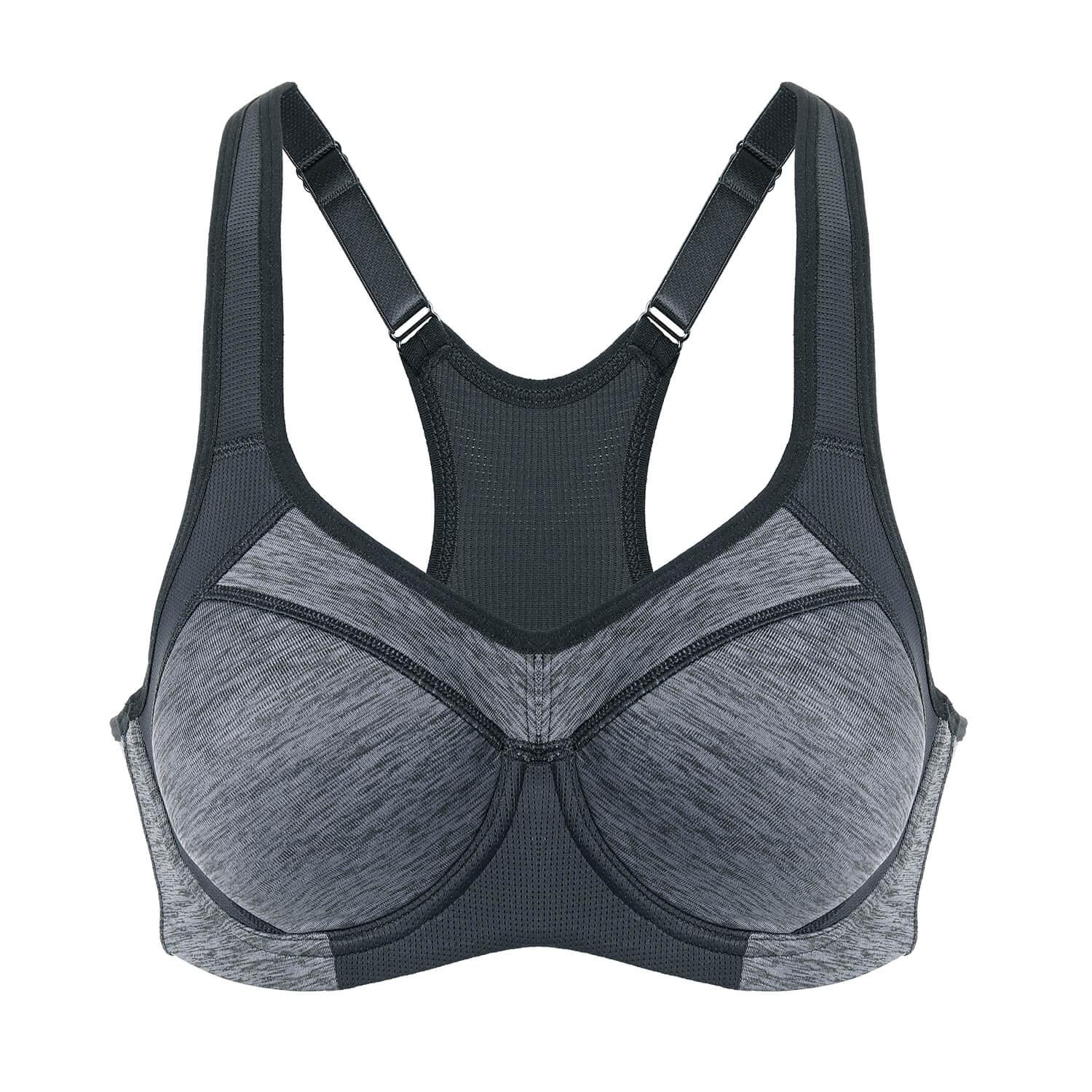 Lightly Padded Racerback Sports Bra For Large Bust - Okay Trendy