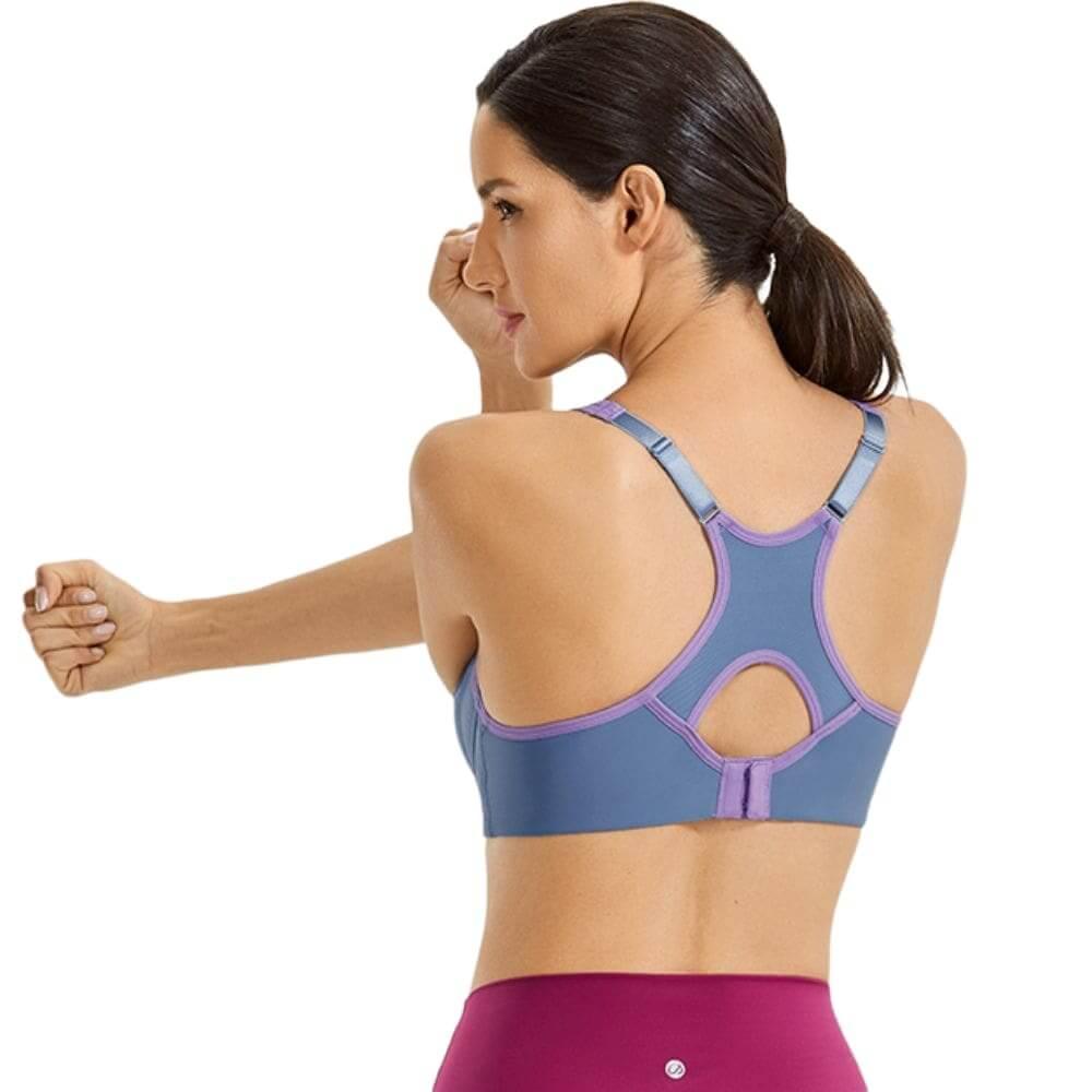 Lightly Padded Racerback Sports Bra For Large Bust - Okay Trendy