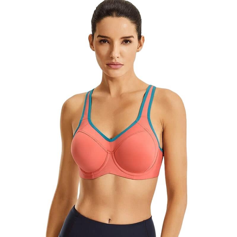 Lightly Padded Racerback Sports Bra For Large Bust - Okay Trendy