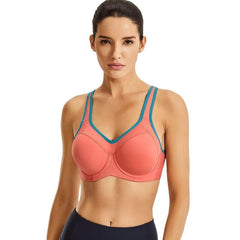 Lightly Padded Racerback Sports Bra For Large Bust - Okay Trendy