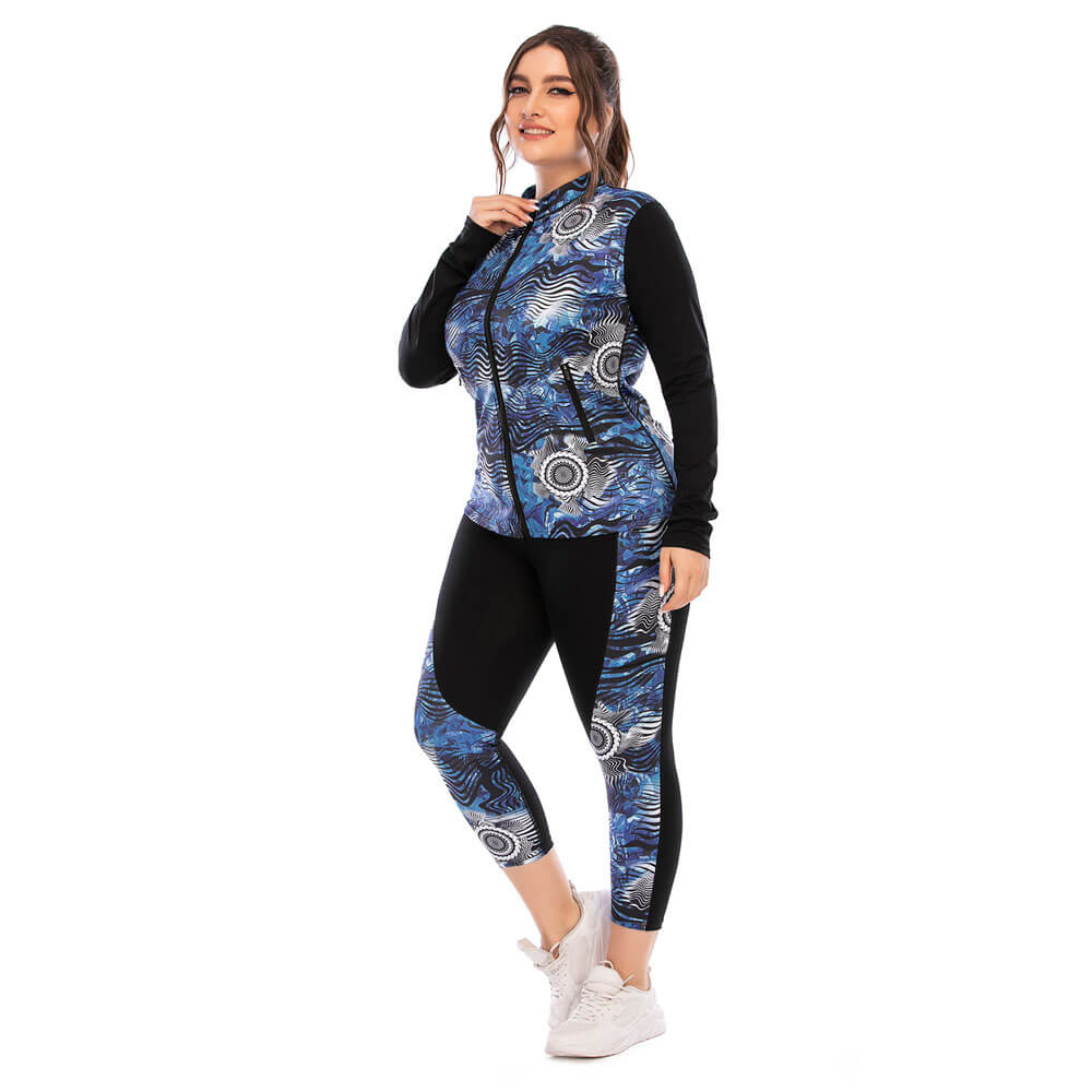 Matching Sports Bra and Leggings Set Plus Size - Okay Trendy