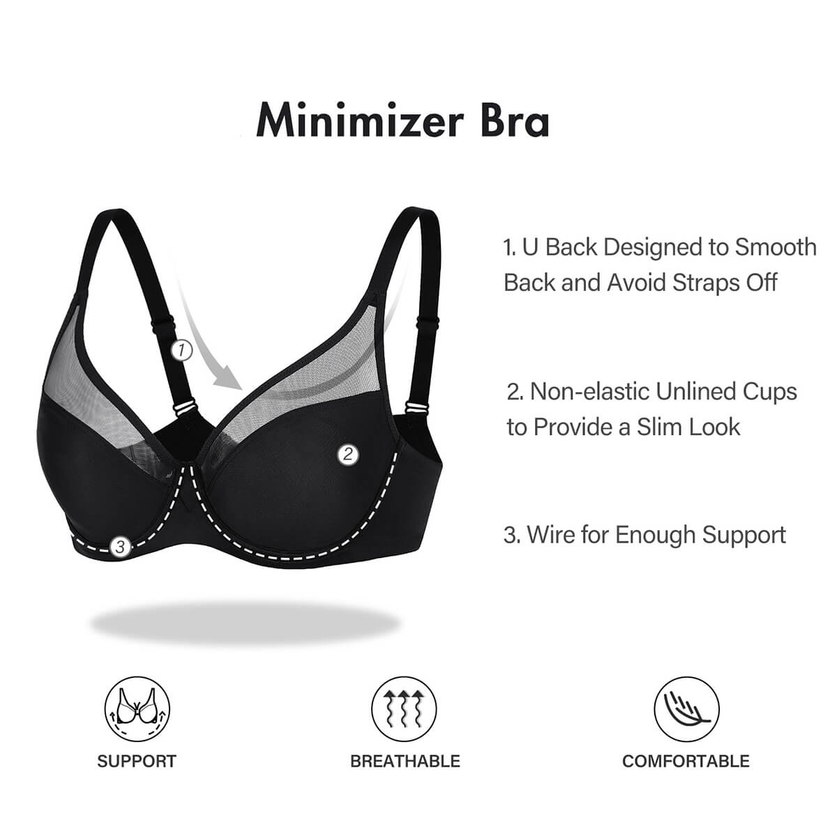 Minimizer Plus Size Sheer Unlined Bra