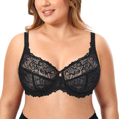 Minimizer See Through Unlined Underwire Bra