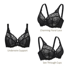Minimizer See Through Unlined Underwire Bra
