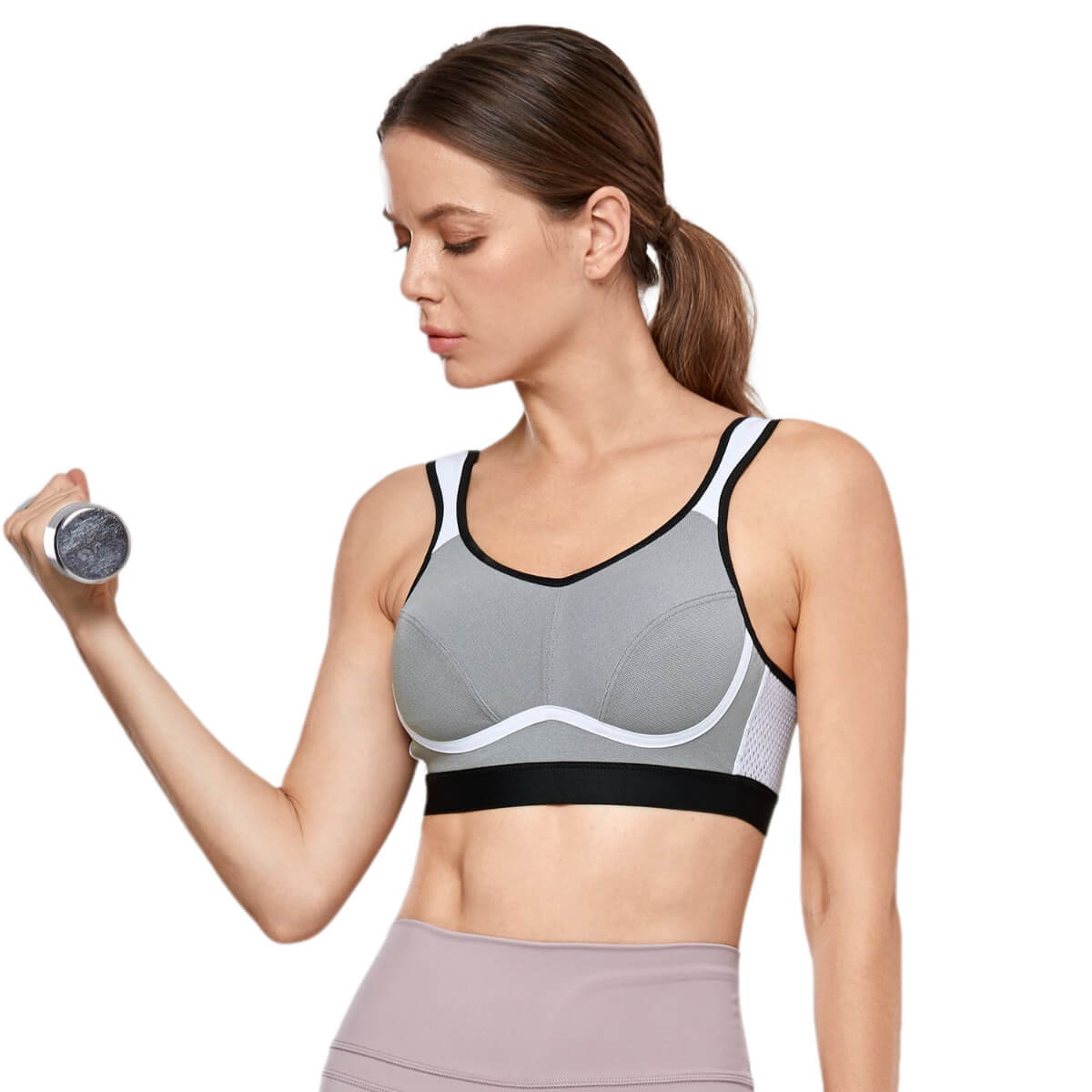 Moisture-wicking Bounce Control Back Closure Sports Bra - Okay Trendy
