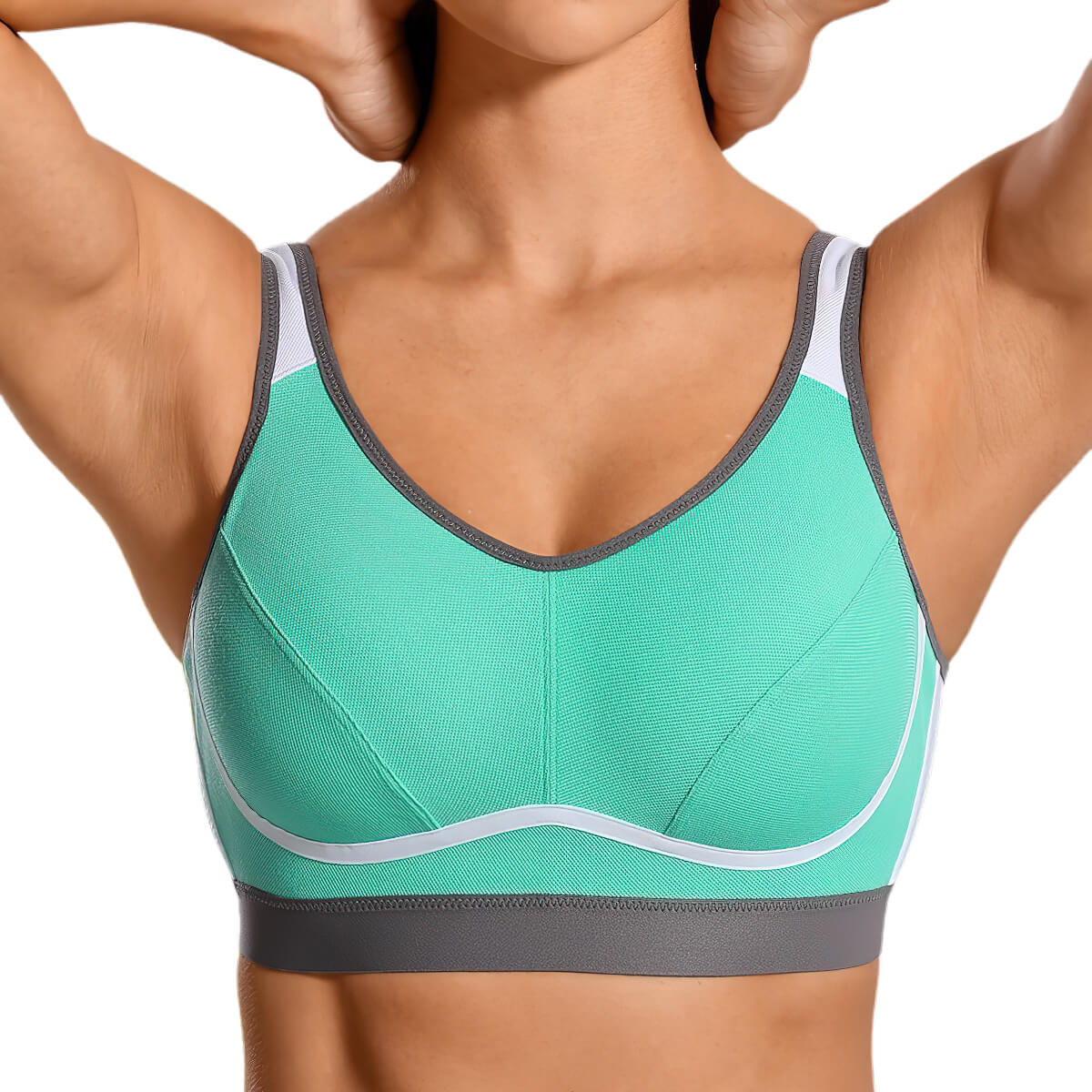 Moisture-wicking Bounce Control Back Closure Sports Bra - Okay Trendy