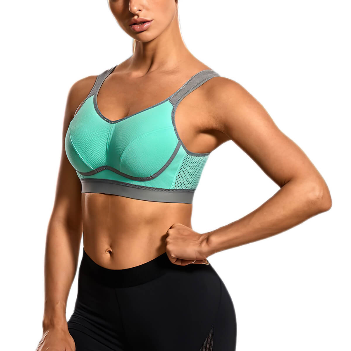 Moisture-wicking Bounce Control Back Closure Sports Bra - Okay Trendy