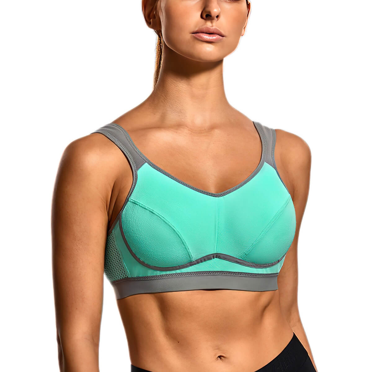 Moisture-wicking Bounce Control Back Closure Sports Bra - Okay Trendy