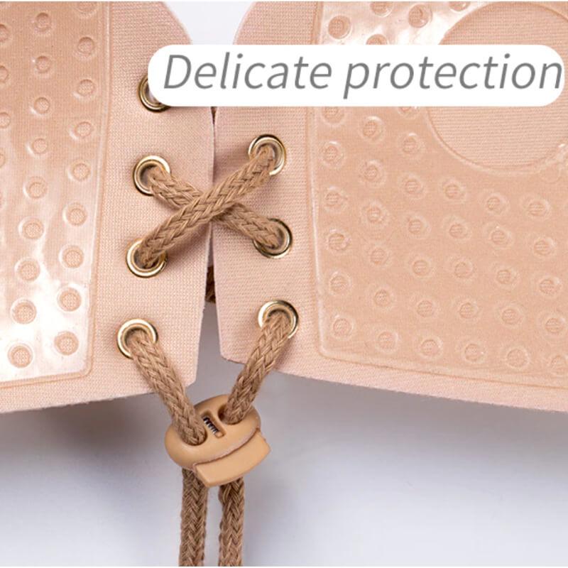 Plus Size Front Closure Strapless Padded Stick On Bra